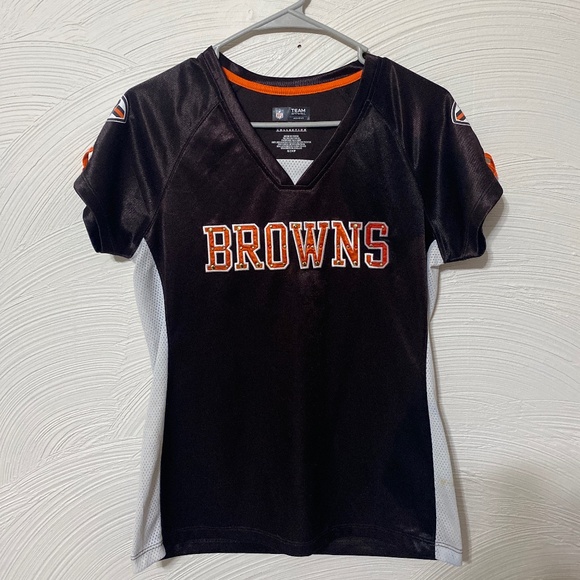 Cleveland Browns womens small jersey 100% polyester football NFL short sleeve - Picture 1 of 13